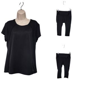 Gap Activewear Sculpt Compression Workout Pants/ Top Black Size XL